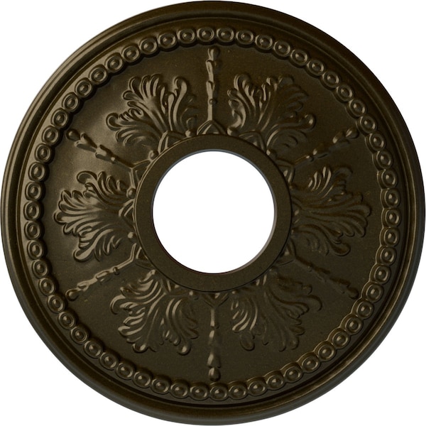 Ekena Millwork Tirana Ceiling Medallion (Fits Canopies up to 4 3/4"), 13 7/8"OD x 3 3/4"ID x 1 1/4"P, Green Gold CM13TIGGS - main
